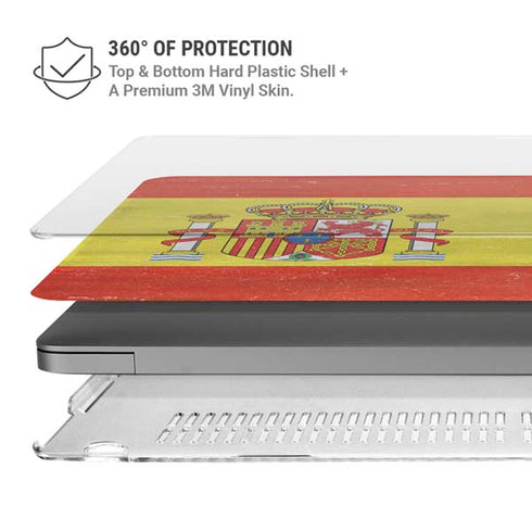 Spain Flag Distressed MacBook Pro 14in (2021-24) Case plus Skin
